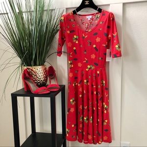 NWT - LuLaRoe Red Pattern Nicole Dress - XS